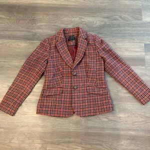 Talbots Red Plaid Blazer